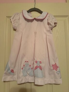 Pink Princess Embroidered Peter Pan Collar Dress